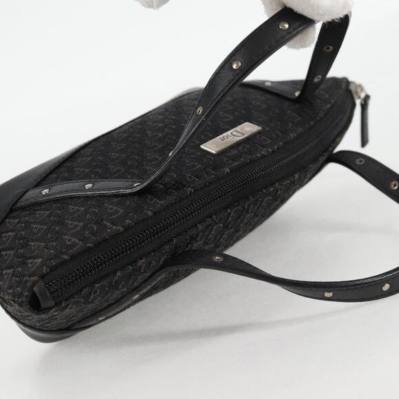 DIOR Trotter Canvas Hand Bag Black Silver - Picture 6 of 12